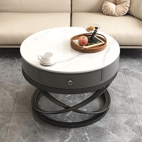KAXLDHH Couchtisch, Beistelltisch, Balkontisch, Couchtisch Sofatisch, Beistelltisch Mit Verstärktem Stahlrahmen Wohnzimmertisch Für Wohnzimmer Und Schlafzimmer(Wit,60cm) von KAXLDHH