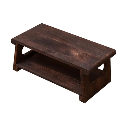 KAXLDHH Japanischer Couchtisch, niedriger Tee-Tisch aus Massivholz, Bodentisch zum Sitzen auf dem Boden, tragbarer niedriger Esstisch, Tatami Schreibtisch für Wohnzimmer, Erkerfenster(60x30x22cm) von KAXLDHH