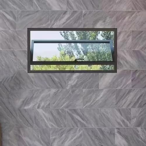 KAXLDHH Kellerfenster Mit Gehärtetem Glas, Lüftungsfenster Mit Griff, 360° Drehbares Aluminium-Flügelfenster Für Gartenhäuser Und Badezimmer(Nero,30x26in/76x66cm) von KAXLDHH