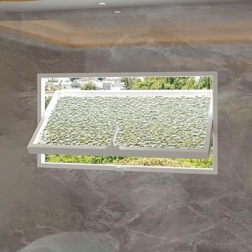 KAXLDHH Kellerfenster Mit Gehärtetem Glas, Lüftungsfenster Mit Griff, 360° Drehbares Aluminium-Flügelfenster Für Gartenhäuser Und Badezimmer(Ripple White,28x12in/71x30cm) von KAXLDHH