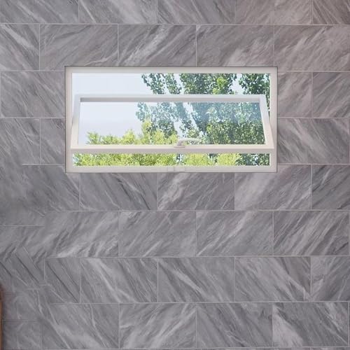KAXLDHH Kellerfenster Mit Gehärtetem Glas, Lüftungsfenster Mit Griff, 360° Drehbares Aluminium-Flügelfenster Für Gartenhäuser Und Badezimmer(Wit,28x24in/71x61cm) von KAXLDHH