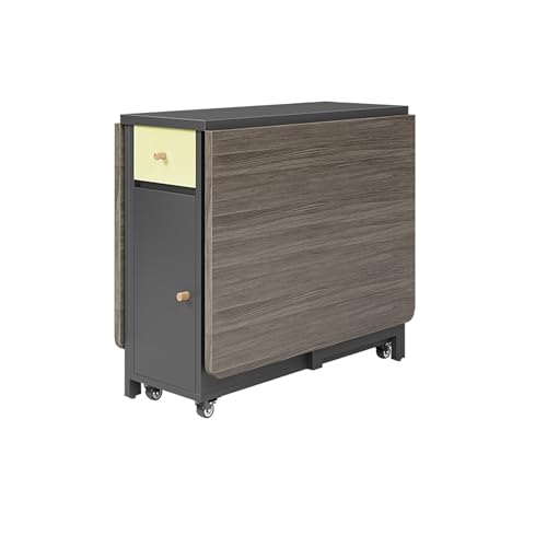 KAXLDHH Klappbarer Esstisch, Küchentisch Mit Schublade Und 2-lagigem Ablagefach, Platzsparender Klappbarer Küchenklapptisch Für Kleine Räume(Gray,150cm) von KAXLDHH