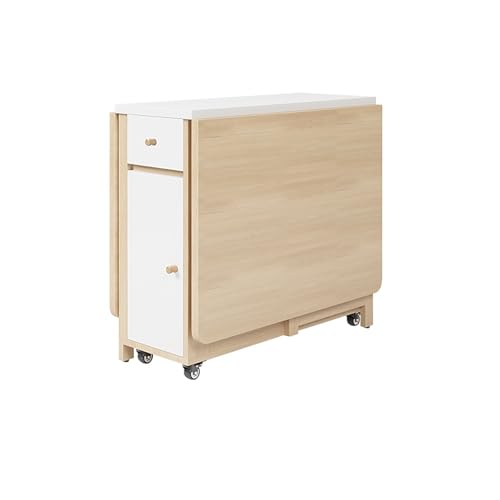KAXLDHH Klappbarer Esstisch, Küchentisch Mit Schublade Und 2-lagigem Ablagefach, Platzsparender Klappbarer Küchenklapptisch Für Kleine Räume(Natural,150cm) von KAXLDHH