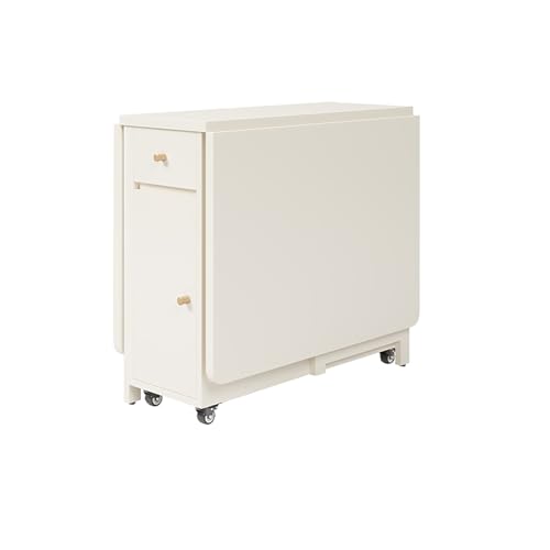 KAXLDHH Klappbarer Esstisch, Küchentisch Mit Schublade Und 2-lagigem Ablagefach, Platzsparender Klappbarer Küchenklapptisch Für Kleine Räume(Wit,160cm) von KAXLDHH