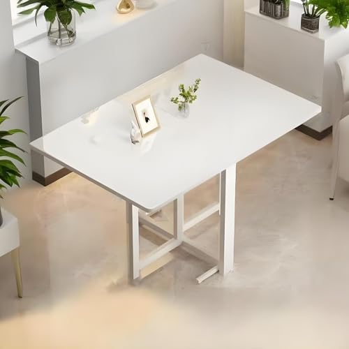KAXLDHH Klappbarer Esstisch, Massivholz-Klapptisch, Beweglicher Klapptisch Mit Rollen, Ausziehbarer Küchentisch Für Küche Und Büro(120x80cm) von KAXLDHH