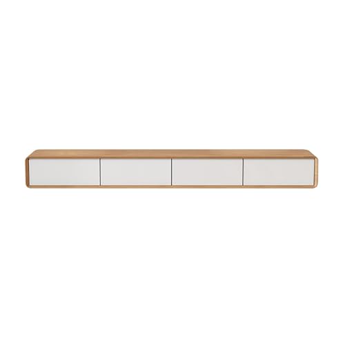 KAXLDHH TV Schrank Mit Klapptüren Und Schubladen, Wandmontiertes Fernsehschrank Aus Holz, Fernsehtisch, Hängendes Medienkonsole Für Kabelbox, Spielkonsole(Light Brown,160x24x30cm) von KAXLDHH