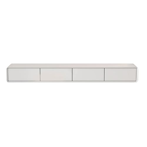 KAXLDHH TV Schrank Mit Klapptüren Und Schubladen, Wandmontiertes Fernsehschrank Aus Holz, Fernsehtisch, Hängendes Medienkonsole Für Kabelbox, Spielkonsole(Wit,200x24x30cm) von KAXLDHH