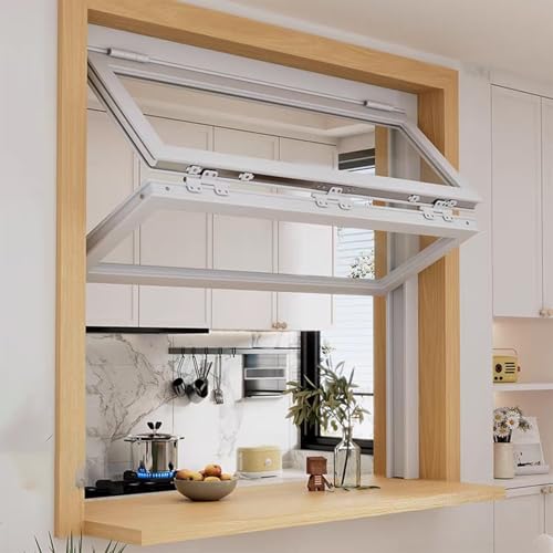 KAXLDHH Vertikales Schiebefenster Mit Verstärktem Glas, Aluminium-Schaufenster Mit Feststellgriff, Verstärkte Faltschiebefenster Für Foodtrucks Und Restaurants(22x48in/56x122cm) von KAXLDHH