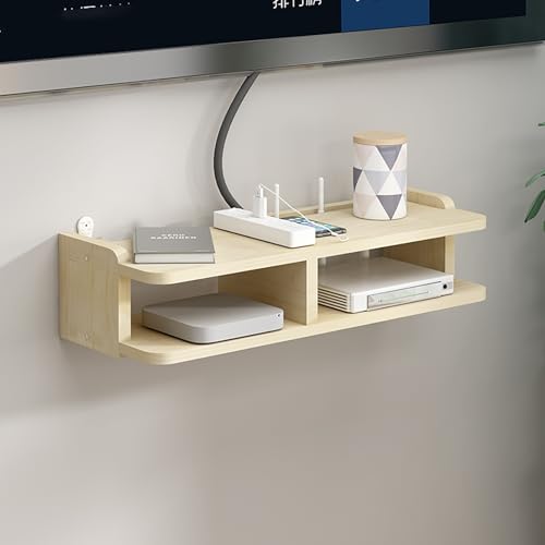 Schwebender TV Schrank, Holz-TV Lowboard, Fernsehschrank, Hängend Fernsehtisch, Wandmontierte Medienkonsole Für Kabelbox Und Spielkonsole(60x23x16cm) von KAXLDHH