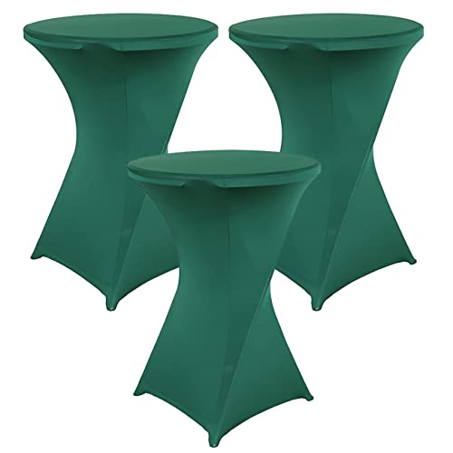 KAYBTNT 3er Set Stretch Stehtisch Hussen - Bistrotische Stehtischhussen Ø 60/80 cm, Pflegeleicht Abwischbar Schnelltrocknend, Hochwertige Tischhussen für Stehtische,Dark Green,60cm/24inch von KAYBTNT