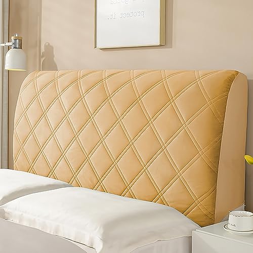 KAYBTNT Bett Kopfteil Bezug, Weicher Stretch Bed Headboard Cover, Staubdicht Waschbar Bettkopfteil Husse, Universell Verdicken Kopfteilbezug überzug für Full Twin Queen King,Camel,180cm von KAYBTNT