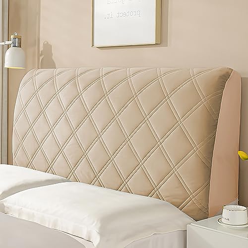 KAYBTNT Bett Kopfteil Bezug, Weicher Stretch Bed Headboard Cover, Staubdicht Waschbar Bettkopfteil Husse, Universell Verdicken Kopfteilbezug überzug für Full Twin Queen King,Khaki,160cm von KAYBTNT