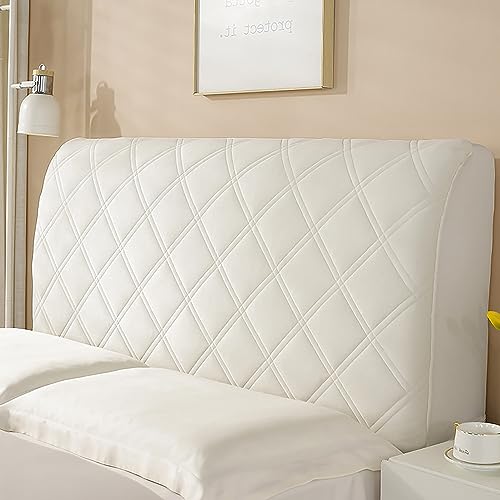 KAYBTNT Bett Kopfteil Bezug, Weicher Stretch Bed Headboard Cover, Staubdicht Waschbar Bettkopfteil Husse, Universell Verdicken Kopfteilbezug überzug für Full Twin Queen King,Weiß,120cm von KAYBTNT