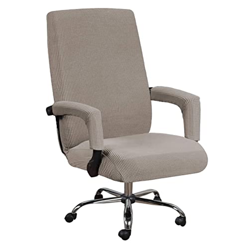 KAYBTNT Hohe Lehne Bürostuhl Bezug, Waschbarer Stretch Spandex Bürostuhl Sitzbezug, Weich Husse Schonbezug für Bürostuhl, Drehstuhl Stuhlhussen, Universal Computer Stuhl überzug,Taupe,XLarge von KAYBTNT