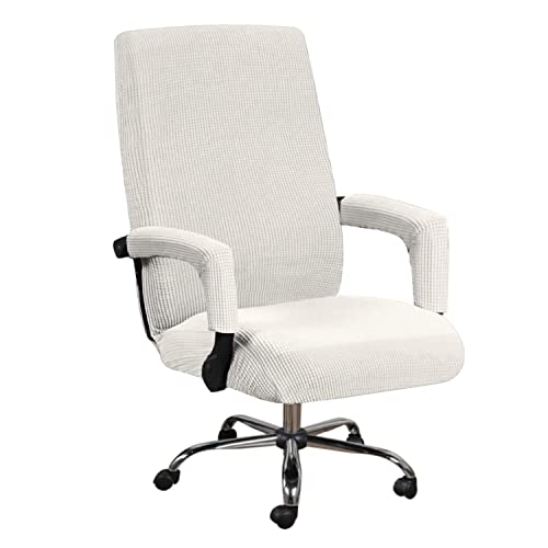 KAYBTNT Hohe Lehne Bürostuhl Bezug, Waschbarer Stretch Spandex Bürostuhl Sitzbezug, Weich Husse Schonbezug für Bürostuhl, Drehstuhl Stuhlhussen, Universal Computer Stuhl überzug,Weiß,XLarge von KAYBTNT