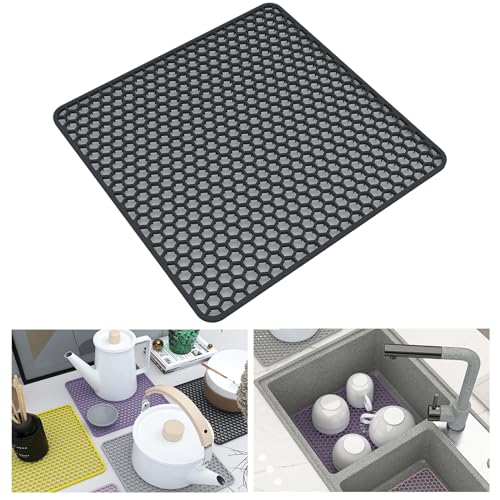 KAYBTNT Spülbeckeneinlage Silikon, Spülbeckenmatte, Spülbecken Matte Spülmatte für Spülbecken Einlage, Spülbeckenschutz Zum Abstellen und Trocken von Besteck,Schwarz,34.5cm KAYBTNT Spülbeckeneinlage Silikon, Spülbeckenmatte, Spülbecken Matte Spülmatte für Spülbecken Einlage, Spülbeckenschutz Zum Abstellen und Trocken von Besteck,Schwarz,34.5cm von KAYBTNT