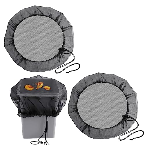 KAYEF Regentonnen Netz,2 Stück Verstellbares Regentonne Abdeckung,Deckel Regentonne mit Gummizug,95 cm Durchmesser Schutznetz für Regentonne,Schutzabdeckung Schutz vor Laub Stechmücken von KAYEF