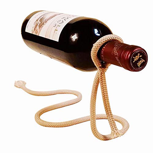KAYLA-lan Schwimmender Weinflaschenhalter Magic Suspending Rope Weinhalter Weinregal für die Küche zu Hause Tischdekoration. (Khaki) von KAYLA-lan