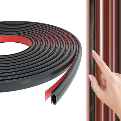 Türdichtung Selbstklebend Dichtungsband Türrahmen Dichtung,Gummidichtungen Türdichtungen für Haustür Schalldämmung,Dichtungsgummi Wasserdichtes Abdichtungsband Door Seal Dichtungsstreifen-8m Schwarz von KAYLEINSTER
