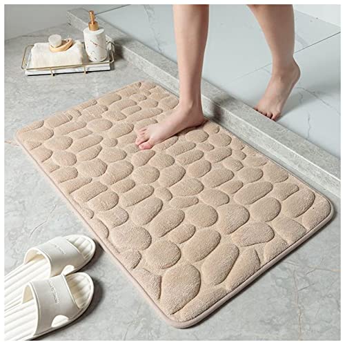 Badematte rutschfest Home Bad Matte Kopfsteinpflastergeprägte Badezimmer Teppich Wasseraufnahme rutschfeste Memory Foam Absorbierend Waschbare Teppich WC-Fußbodenmatte rutschfeste Matte (Color : Khak Badematte rutschfest Home Bad Matte Kopfsteinpflastergeprägte Badezimmer Teppich Wasseraufnahme rutschfeste Memory Foam Absorbierend Waschbare Teppich WC-Fußbodenmatte rutschfeste Matte (Color : Khak von KAYLRE