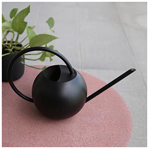 KAYLRE Gießkanne Gießkanne 1000 ml Langdüse Edelstahl Metall europäische Pflanze Sprinkler Topf mit Griff for Garten Haushaltswerkzeug Gießkanne Zimmerpflanzen (Size : Black) von KAYLRE