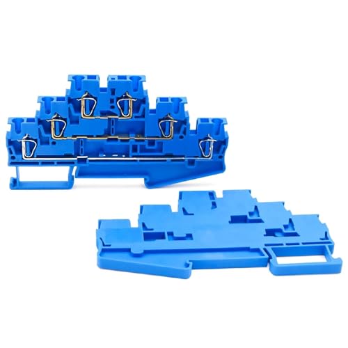 10 Stücke ST 2.5-3L Dreistufiger Klemmenblock 2,5 mm DIN-Schiene Kompaktes Industrielles Verdrahtungssystem(ST 2.5-3L-BLUE) von KAYPBWQMG