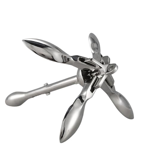 316 Edelstahl Klapp Grapnel Boot Anker Bootfahren Zubehör 4 Klaue Yacht Zubehör(0.7KG) von KAYPBWQMG