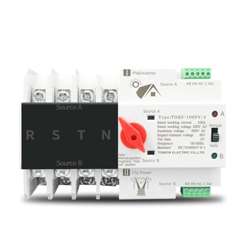 4P 3 Phase 4 Draht Din Rail ATS for PV und Wechselrichter Dual Power Automatischer Transfer Wahlschalter Unterbrechungsfreie 63A 100A 125A(63A) von KAYPBWQMG