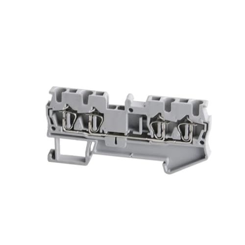 50 Stück Din Rail Terminal Block ST-2.5-QUATTRO Drahtverbinder Pull Type 4 Leiter Federverdrahtung Terminal Blöcke(Gray) von KAYPBWQMG