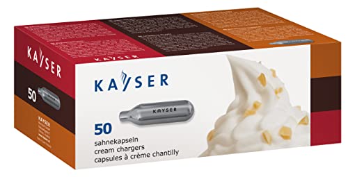 KAYSER 50 St. Sahnekapseln für Sahnespender, 8g N2O, für alle Sahnebereiter von Kayser