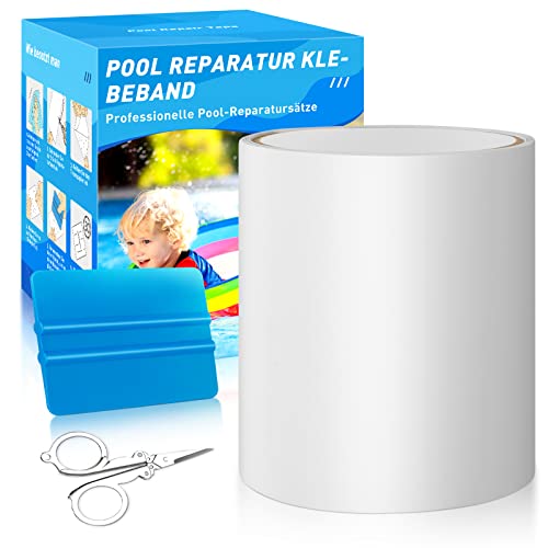 KAZATE Pool Reparaturset, Pool Flickzeug Selbstklebend Unterwasser Wasserdichtes, 10 cm x 150 cm Reparatur Klebeband Pool Flicken für Wasserbett, Pool, Poolfolie, Planschbecken, Luftmatratze von KAZATE