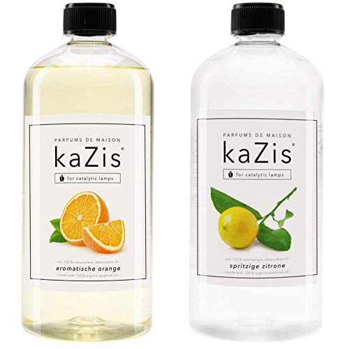 KAZIS® I Duft-Set Spritzige Zitrone + Aromatische Orange I 2 x 1 Liter I Für Alle Katalytischen Lampen geeignet KAZIS® I Duft-Set Spritzige Zitrone + Aromatische Orange I 2 x 1 Liter I Für Alle Katalytischen Lampen geeignet von KAZIS