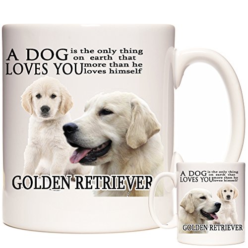 Golden Retriever Geschenk Kaffeetasse Teetasse A Dog Loves You Keramik Geschenk Tasse für Hundeliebhaber von KAZMUGZ