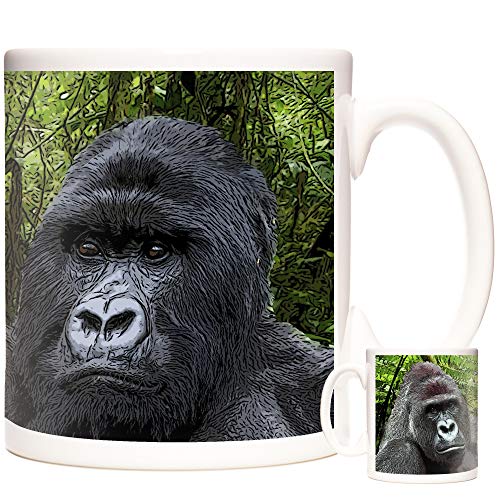 Gorilla Tasse mit Aufschrift "Keep Calm Love Gorillas", personalisierbar, tolles Geburtstagsgeschenk, Schimpansengeschenk, freches Affengeschenk von KAZMUGZ