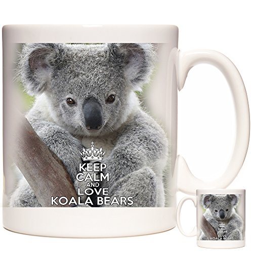 Koala-Tasse, Keep Calm and Love Koalabären, Keramiktasse, Koala-Kaffeetasse, Koala-Geschenktasse, Koala-Fototasse von KAZMUGZ