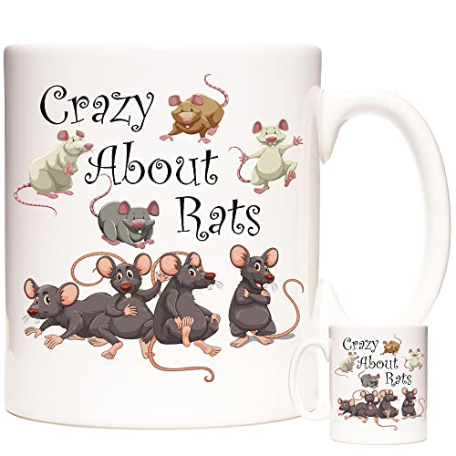 Rat Mug Crazy About Rats Kaffeetasse / Teetasse / Geschenk für Nagerfans von KAZMUGZ