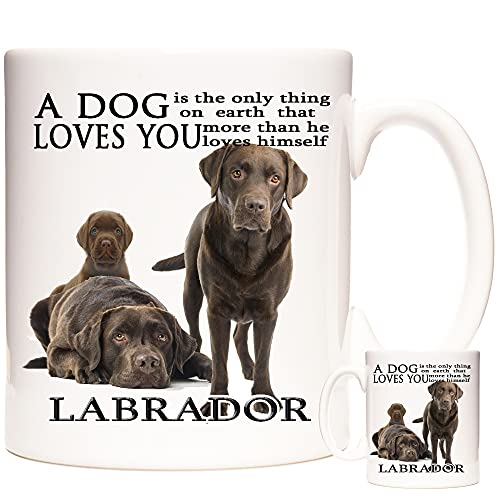 Schokoladen-Labrador-Tasse, Keramik-Geschenk-Tasse, passendes Schokoladen-Labrador-Geschenk erhältlich von KAZMUGZ