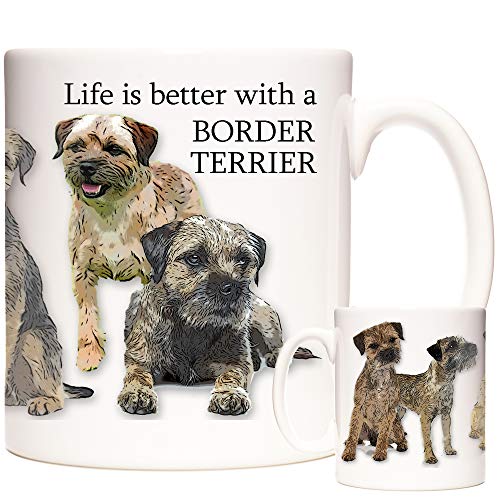 Tasse mit Border Terrier-Motiv, 325 ml, Keramik, spülmaschinenfest von KAZMUGZ