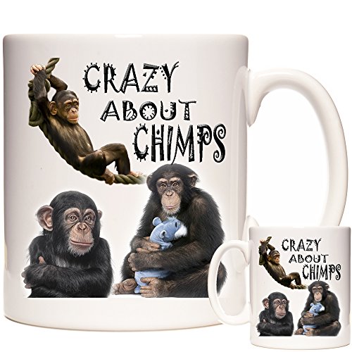 Tasse mit Schimpansenmotiv, aus Keramik, Geschenk für Schimpanse, Geschenk für Schimpansen von KAZMUGZ