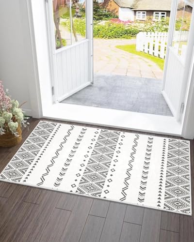 KAZOLEN Wohnzimmerteppich, Schlafzimmerteppich: Boho, 50 x 80 cm, Grau, klassischer Kurzflor-Teppich, rutschfest, waschbar, weich, bequem, Baumwolle, Kunstteppich, moderner Läufer, Teppich für KAZOLEN Wohnzimmerteppich, Schlafzimmerteppich: Boho, 50 x 80 cm, Grau, klassischer Kurzflor-Teppich, rutschfest, waschbar, weich, bequem, Baumwolle, Kunstteppich, moderner Läufer, Teppich für von KAZOLEN