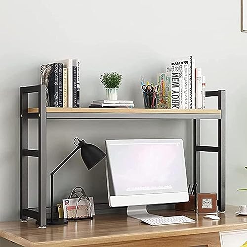 KAZUP Bücherregal, industrieller Computertisch, Schreibtischregal, verstellbares Schreibtisch-Bücherregal, kleines Schreibtisch-Bücherregal (Farbe: Weiß, Größe: 135 x 24 x 65 cm) von KAZUP