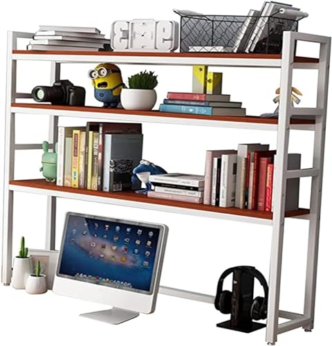 KAZUP Desktop-Bücherregal, Desktop-Bücherregal für Computer – verstellbares Schreibtisch-Bücherregal, Organizer-Rack, Desktop-Bücherregal, Aufbewahrungsregal (Farbe: Weiß C, Größe: 105 x 25 x 126 von KAZUP