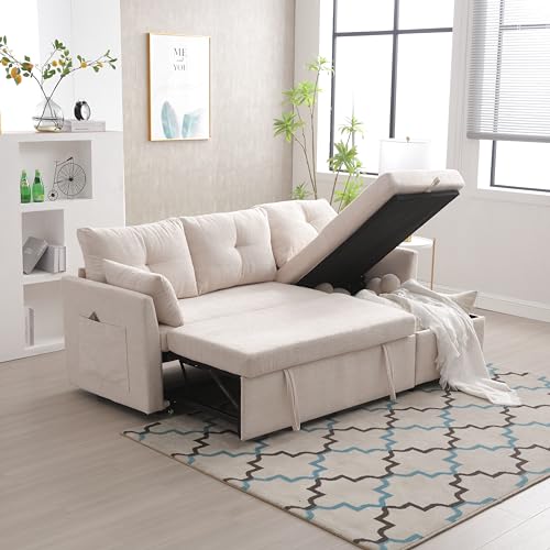 KAZZIO Modular Sectional Sofa L Shaped Modular Couch with Reversible Chaise Modular Sofa Sectional Couch with Storage Seats (Beige1) von KAZZIO