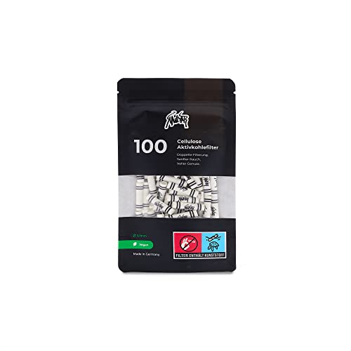 KAiLAR 100 White Cellulose Aktivkohlefilter Slim (6 mm) mit Veganer Aktivkohle aus Kokosnussschalen | Für EIN schadstoffärmeres und sanftes Raucherlebnis von KAiLAR
