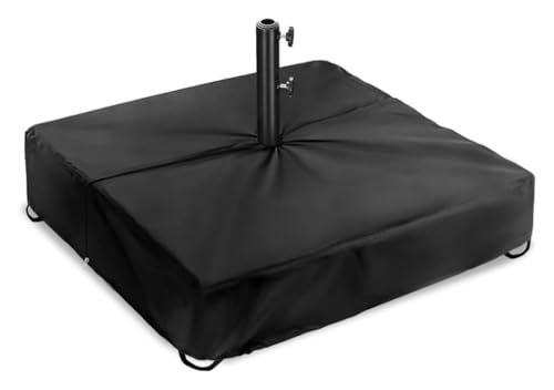 2-teilige Gartenschirmabdeckung, wasserdichte Terrassenschirm-Basisabdeckung for den Außenschirmständer, schwere Abdeckungen mit Reißverschluss und elastischem Seil(XL) von KAnduo