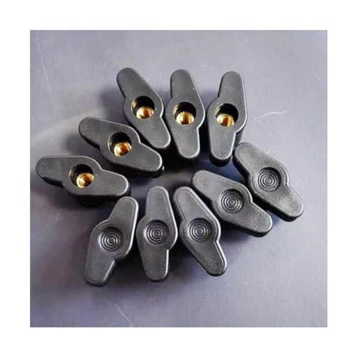 Flügelmuttern Schmetterlings-Handmuttern, Schmetterlingsmutter 5 Stück handfest anziehende Muttern Schmetterlings-Kunststoffkopf-Handknopfmutter Durchgangsloch Blindloch Flügelmuttern (Farbe: Sackloch von KAnduo