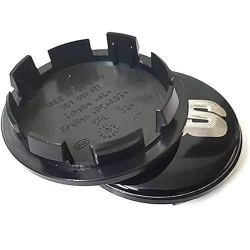 KAnduo 4 Stück Auto Radnabenkappen Radnabenabdeckung kompatibel mit für BBS 56MM 60MM 65MM 68MM,56mm-Black-Silver von KAnduo