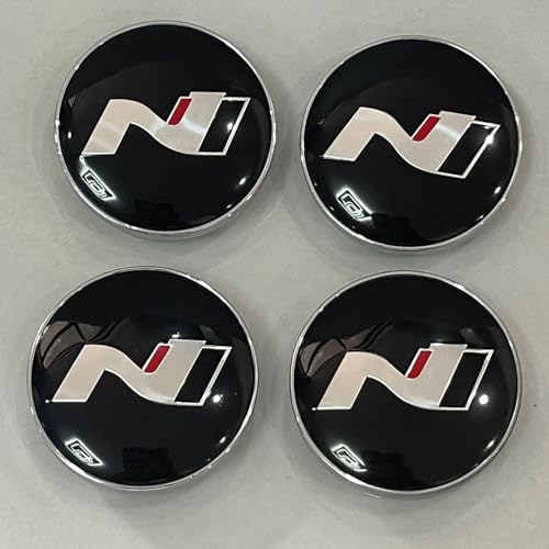 KAnduo 4 Stück Auto Radnabenkappen Radnabenabdeckung kompatibel mit für Hyundai N LINE i30 i20 Sonata Accent Tucson Elantra Veloster 60mm,56mm-B von KAnduo