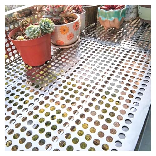 KAnduo Edelstahl-Lochblech 304 Perforiertes Netzblech aus Edelstahl 304 mit Bindehandschuhen, multifunktionales Metallblech(40x140cm) von KAnduo