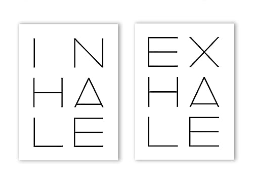 KAnduo Inhale Exhale Typografie-Druck, Yoga-Poster, minimalistische Zitate, Wandkunst, Leinwandgemälde, Kinderzimmer-Zitat, Bilder, Heim-Wanddekoration, ohne Rahmen von KAnduo